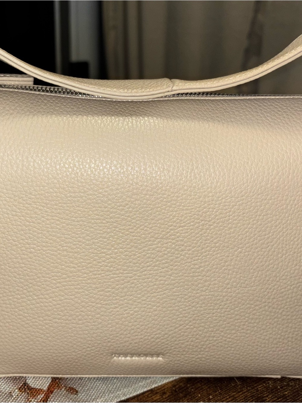 The Horse Cream Pebbled Leather Shoulder Bag - Minimalist Top-Handle